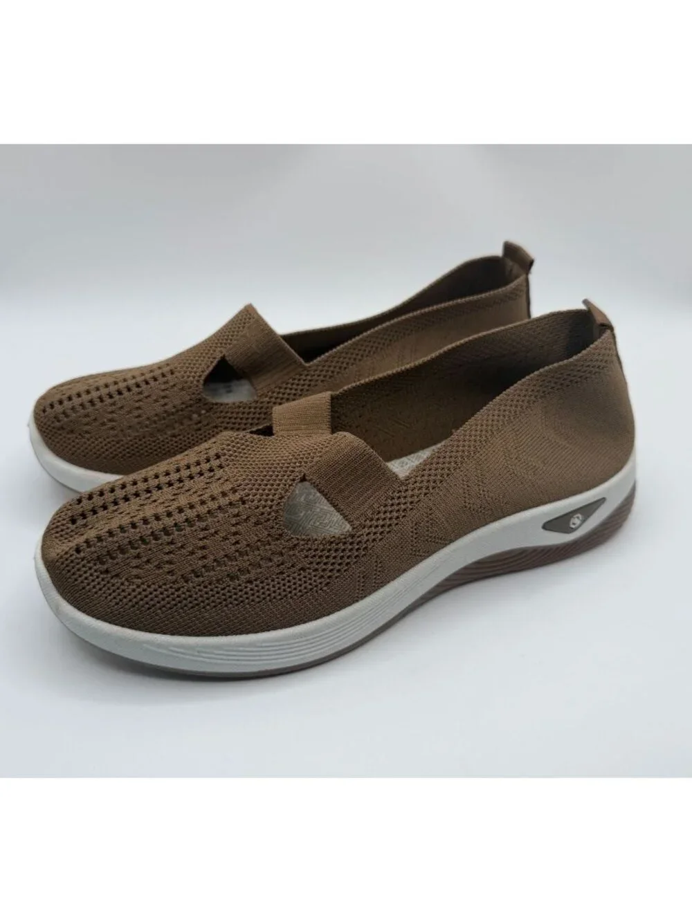 Guttear Brown Woven Slip-On Walking Shoes Women Size EU 39 Comfort Orthopedic